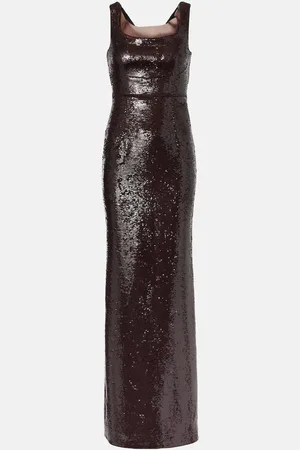 Roland Mouret Sequined off-shoulder gown