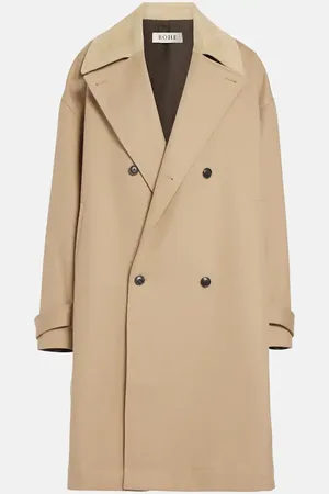 Rohe RÃ³he Garden suede-trimmed cotton twill coat