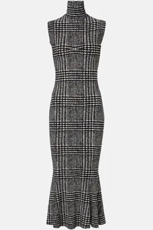Norma Kamali Checked midi dress