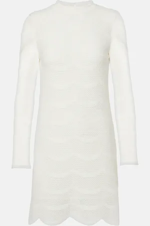 Tom Ford Knitted scalloped cotton and silk minidress