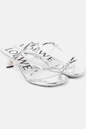 Loewe Petal metallic leather sandals