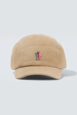 Moncler Logo shearling-lined leather baseball cap