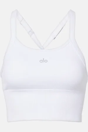 alo Ribbed-knit bra top