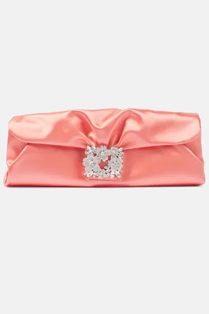 Roger Vivier Efflorescence embellished satin clutch
