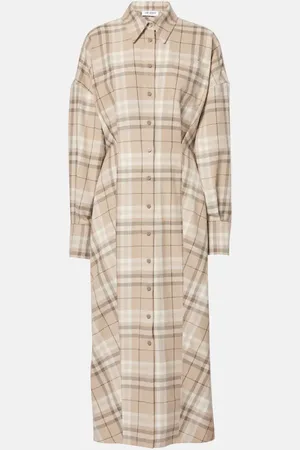 The Attico Checked cotton-blend shirt dress
