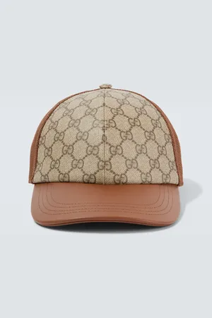 Gucci GG Canvas leather-trimmed baseball cap