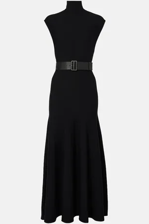 Alaïa AlaÃ¯a Belted wool-blend maxi dress