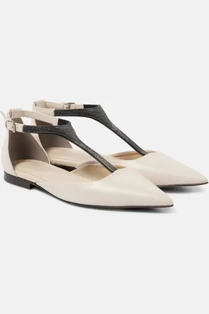 Brunello Cucinelli Monili leather flats