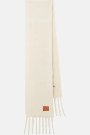 Loewe Fringed mohair and wool-blend scarf