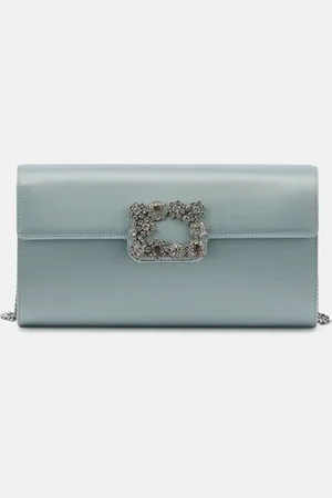 Roger Vivier Efflorescence embellished satin clutch