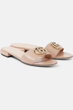 Gucci GG Crystal leather slides