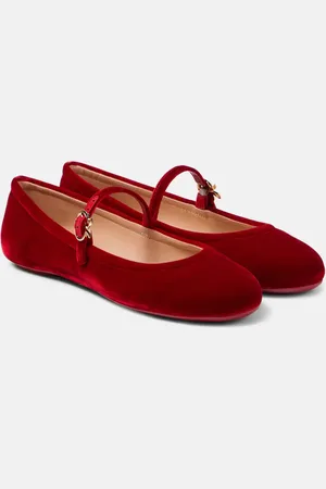 Gianvito Rossi Carla velvet Mary Jane flats