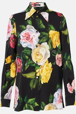 Dolce & Gabbana Floral silk-blend charmeuse shirt