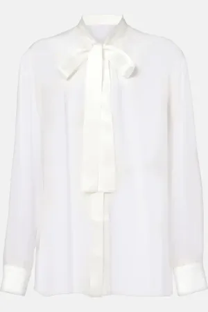 Dolce & Gabbana Bow-detail silk chiffon shirt