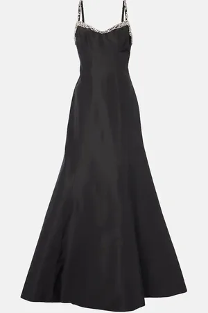 MONIQUE LHUILLIER Tumpet embellished silk gown