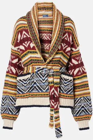 Ralph Lauren Jaquard cotton, linen, and wool cardigan