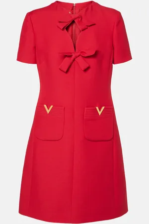 VALENTINO Crepe Couture bow-detail minidress