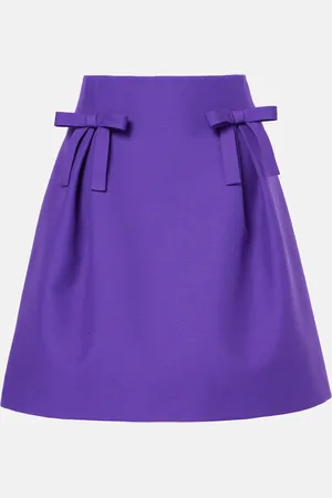 VALENTINO Crepe Couture bow-detail miniskirt