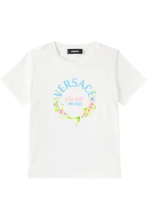 VERSACE Logo floral cotton jersey T-shirt