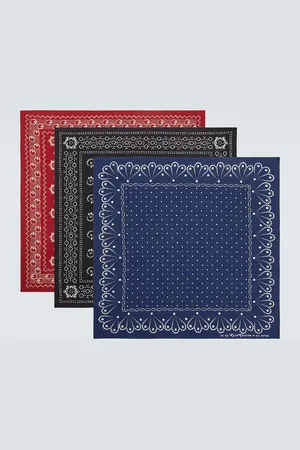 Ralph Lauren Set of 3 printed cotton bandanas