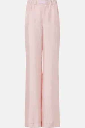 VERSACE Mid-rise pinstripe straight pants