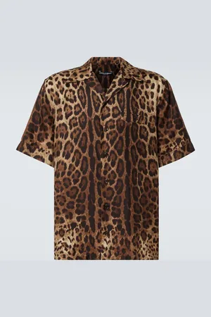 Dolce & Gabbana Leopard-print silk bowling shirt