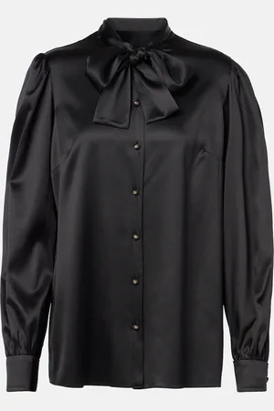Dolce & Gabbana Tie-neck silk-blend satin blouse
