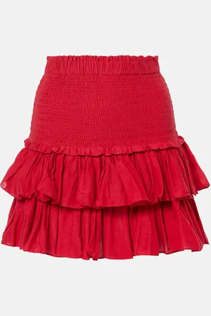 Marant Etoile Naomi cotton-blend tiered miniskirt