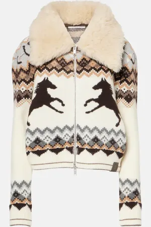 Stella McCartney Fair Isle virgin wool bomber jacket