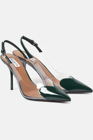 Alaïa AlaÃ¯a Le CÅur 90 patent leather and PU slingback pumps