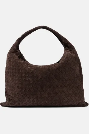 Bottega Veneta Hop Intrecciato Large suede shoulder bag