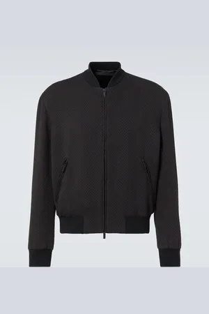 Giorgio Armani Chevron silk-blend blouson