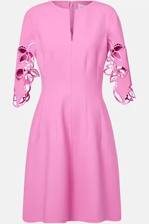Oscar de la Renta Embroidered wool-blend lace midi dress