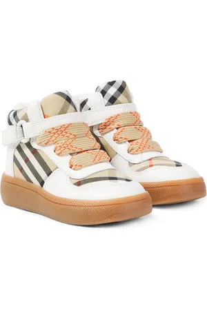 Burberry Burberry Check leather and canvas sneakers