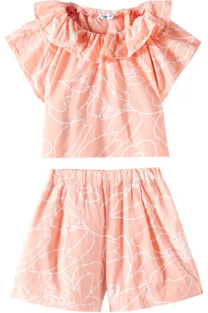 Il gufo Baby cotton shirt and shorts set