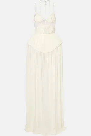 DAVID KOMA Cutout pleated gown