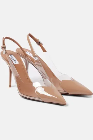 Alaïa AlaÃ¯a Le CÅur 90 patent leather and PU slingback pumps