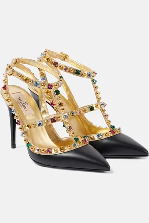 VALENTINO GARAVANI Rockstud leather slingback pumps
