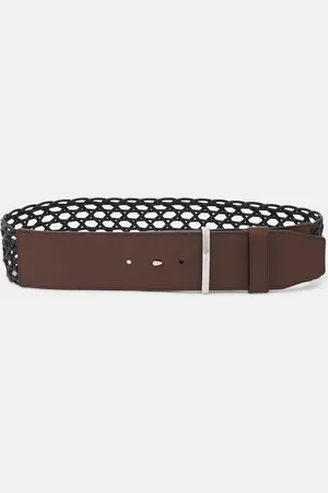 Max Mara Leather and canvas belt