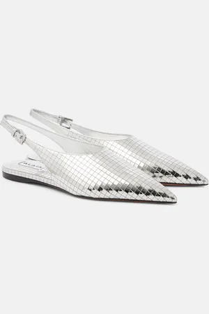 Alaïa AlaÃ¯a Art Deco mirrored leather slingback flats