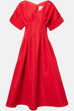Carolina Herrera Gathered silk midi dress