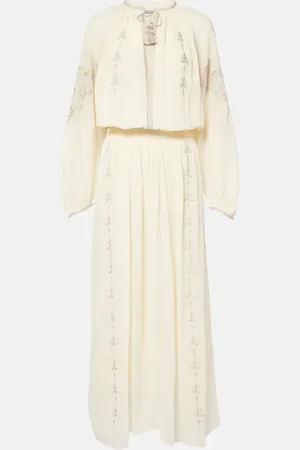 Isabel Marant Odilia embroidered silk maxi dress