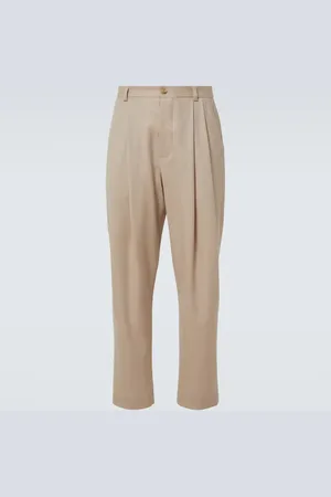 King & Tuckfield Pleated wool tapered pants