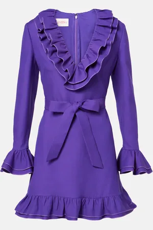 VALENTINO Crepe Couture ruffled wrap dress