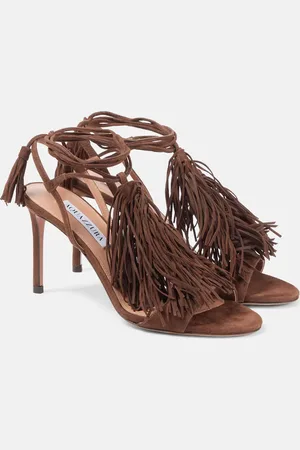 Aquazzura 85 fringed suede sandals