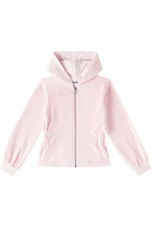 Molo Madge gathered zip-up velour hoodie