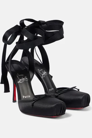 Christian Louboutin Cassia Lace Up 100 satin crÃªpe pumps