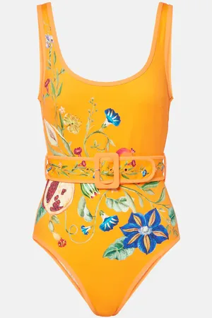 ALÉMAIS AlÃ©mais Flores printed belted swimsuit