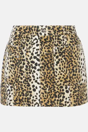 BLUMARINE Leopard-print cotton miniskirt