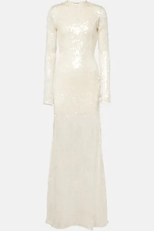 DAVID KOMA Sequined open-back gown
